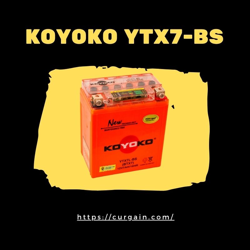 KOYOKO YTX7-BS Nanogel Motorcycle Battery 12V 7AH